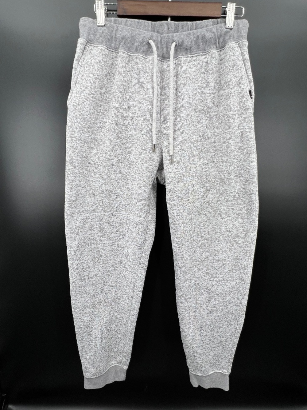 Quiksilver Knit Fleece Joggers Men's XL Pockets Logos Drawstring Heather Gray